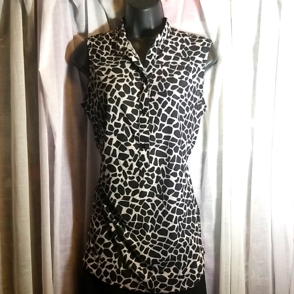 Stylish Sheer Black and White Women's Top